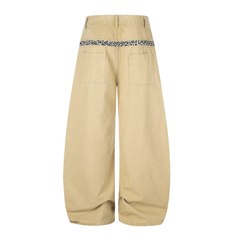 Damen Extraweite Palazzohose mit hoher Taille, Cargo‑Taschen und dekorativem Schlüsselanhänger Nord Taschen