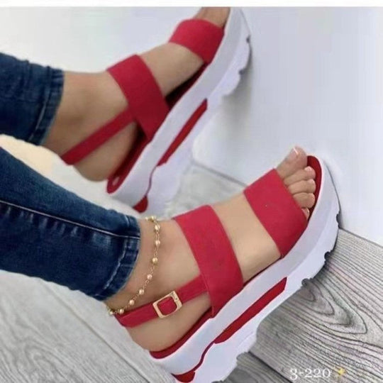 Damen Plateau-Sandalen mit verstellbarem Riemendesign und ergonomischer Sohle