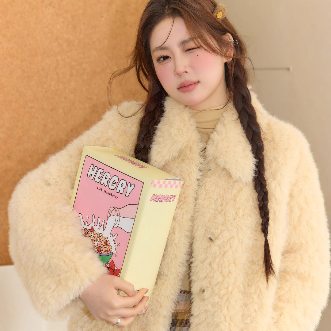 Damen Teddy‑Mantel im Oversize‑Schnitt mit soften Faux‑Fur und Hemdkragen Nord Taschen