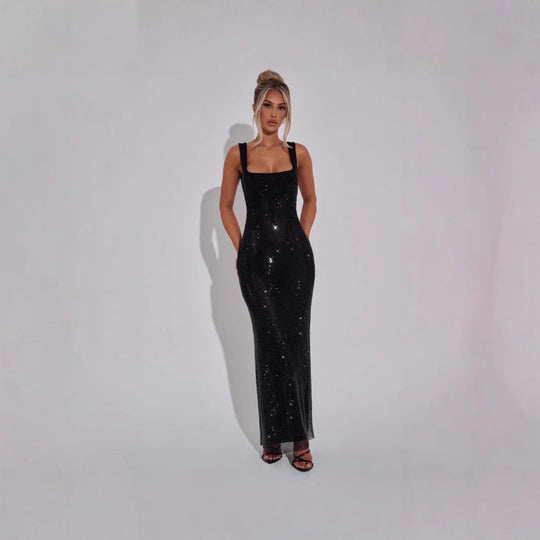 Damen Glamouröses Pailletten-Abendkleid mit figurbetontem Schnitt - Vittorelli