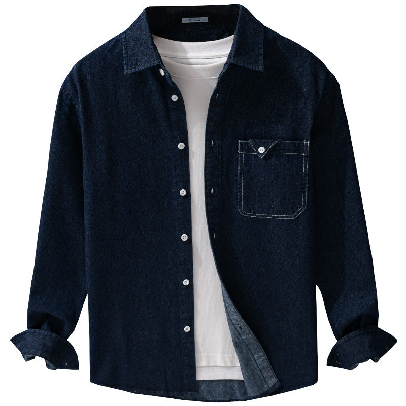 Herren Denim-Overshirt im Hemdjacken-Stil mit aufgesetzter Brusttasche und Relaxed-Fit Nord Taschen
