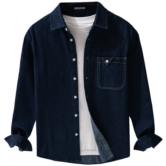 Herren Denim-Overshirt im Hemdjacken-Stil mit aufgesetzter Brusttasche und Relaxed-Fit Nord Taschen