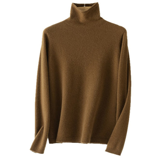 Damen Feinstrick Rollkragenpullover aus Kaschmirmischung leicht oversized Nord Taschen
