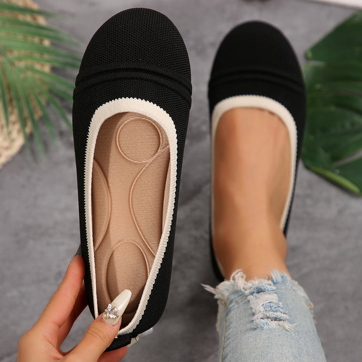 Damen  atmungsaktive Strick‑Ballerina mit ergonomischem Memory‑Fußbett und rutschfester Flexsohle Nord Taschen