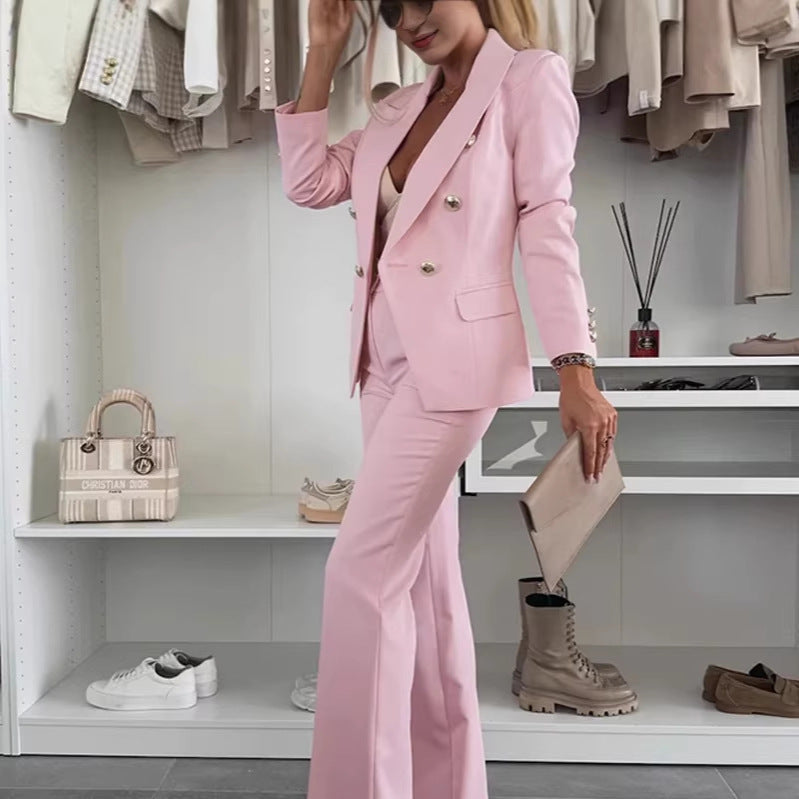 Damen Elegantes Blazer-Set mit weiter Hose Nord Taschen