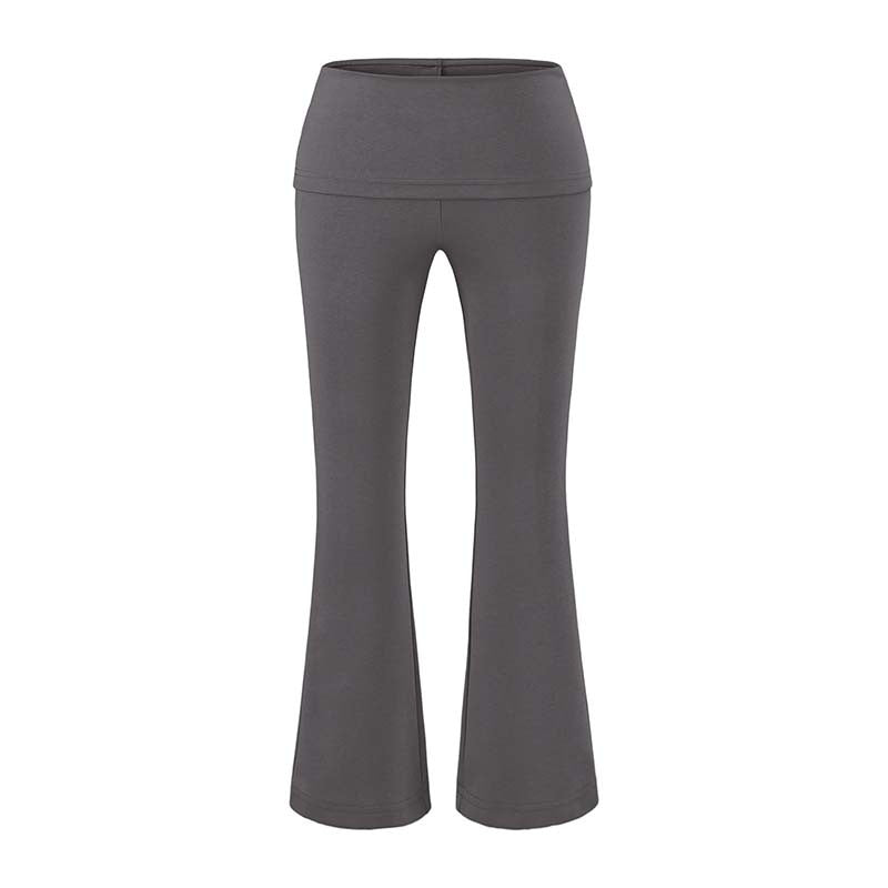 Damen Hochtaillierte Schlaghose mit Umschlagbund aus Stretch-Jersey Nord Taschen