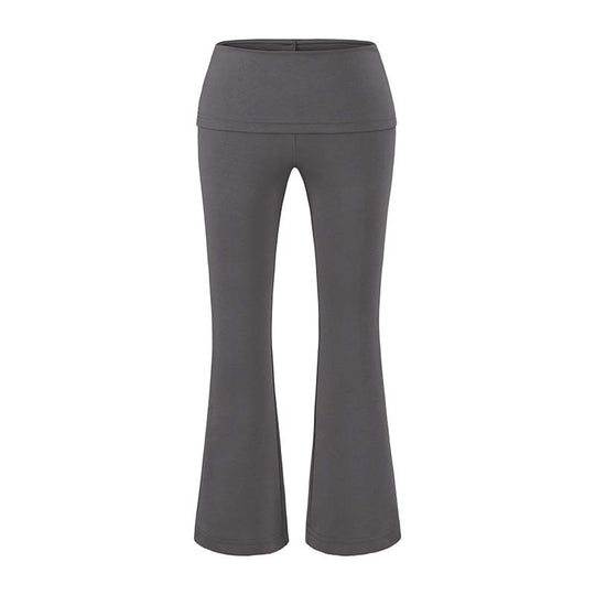 Damen Hochtaillierte Schlaghose mit Umschlagbund aus Stretch-Jersey Nord Taschen
