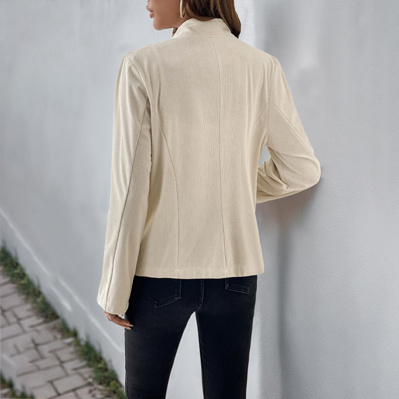 Damen elegante Jacke mit Stehkragen und zwei Taschen Nord Taschen