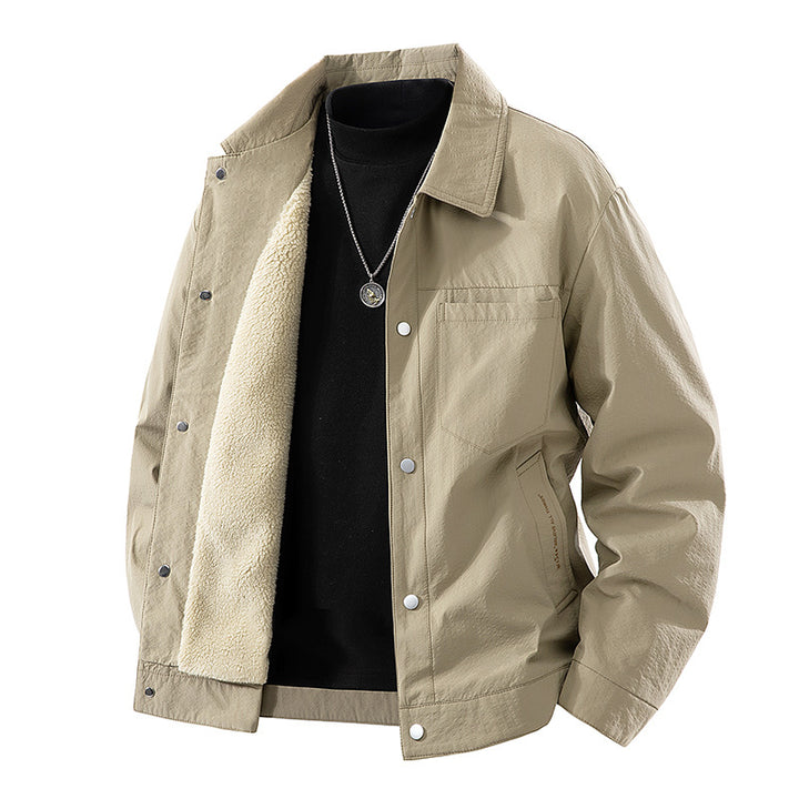 Men's  sherpa-lined relaxed coach jacket with snap-front closure and chest pocket Nord Taschen