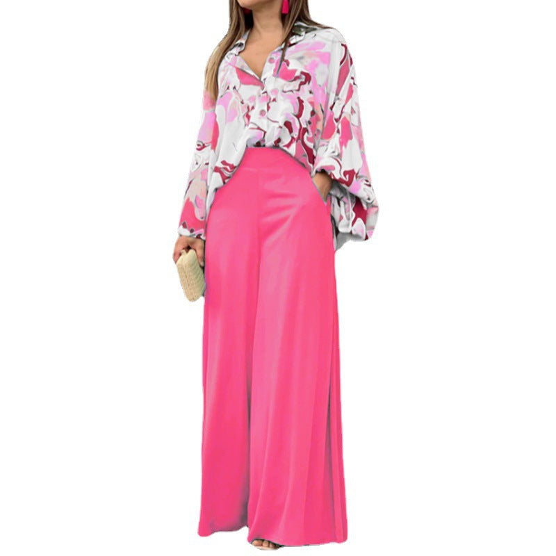 Damen Fließende Highwaist Palazzo‑Hose mit weitem Bein und elegantem Satinfall Nord Taschen