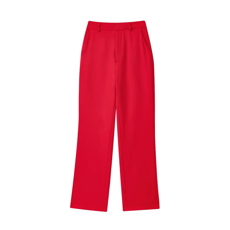 Damen Weite High‑Waist Stoffhose mit Bügelfalte und geradem Bein Nord Taschen