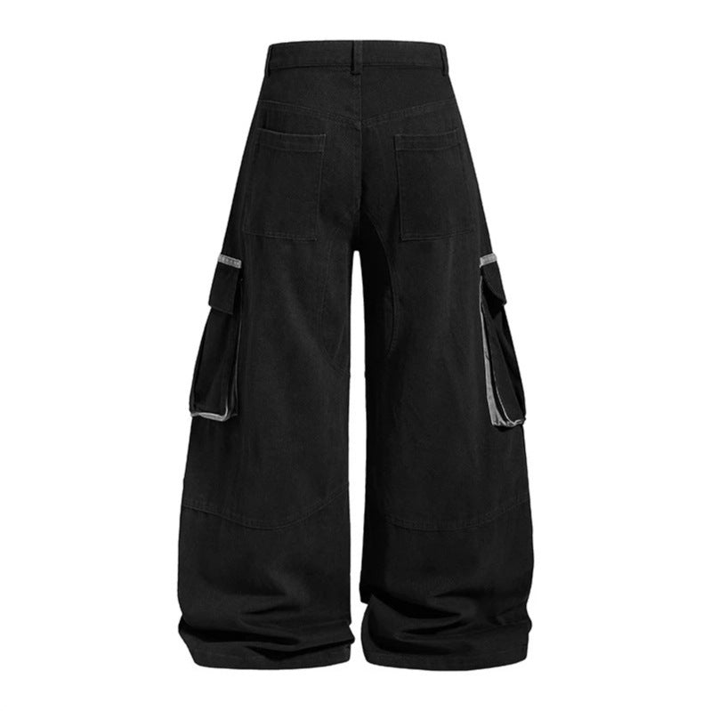 Damen Weite Cargo-Culotte-Hose mit hoher Taille, großen Klappentaschen und markanten Nahtdetails Nord Taschen
