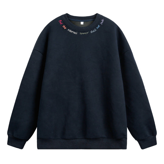 Unisex Oversize Sweatshirt mit bunter Halsstickerei und schwerer French‑Terry‑Qualität Nord Taschen
