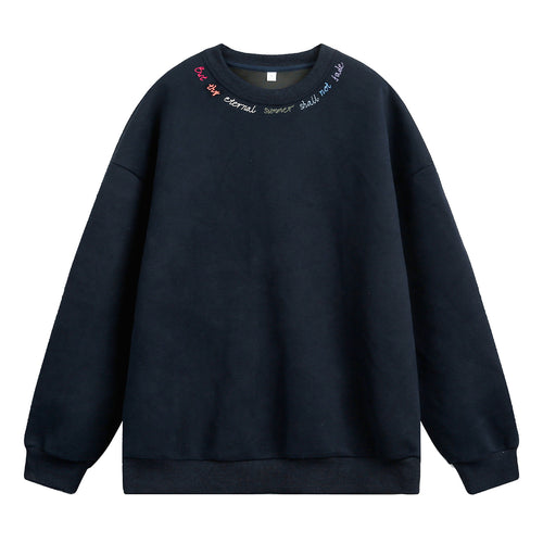 Unisex Oversize Sweatshirt mit bunter Halsstickerei und schwerer French‑Terry‑Qualität Nord Taschen