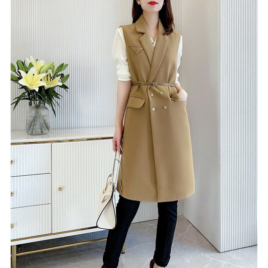 Damen Elegante Weste mit Gürtel Nord Taschen