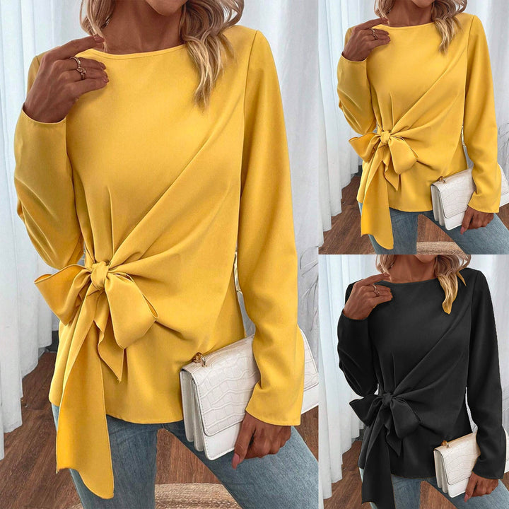Damen Elegantes Blusenshirt mit seitlichem Knoten