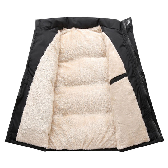 Damen Wattierte Ärmellose Thermo‑Weste mit Sherpa‑Innenfutter und hohem Stehkragen Nord Taschen