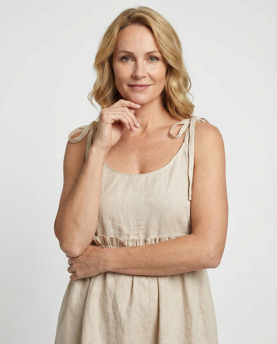 Damen Babydoll Sommerkleid mit Trägern