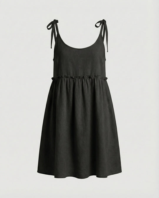 Damen Babydoll Sommerkleid mit Trägern