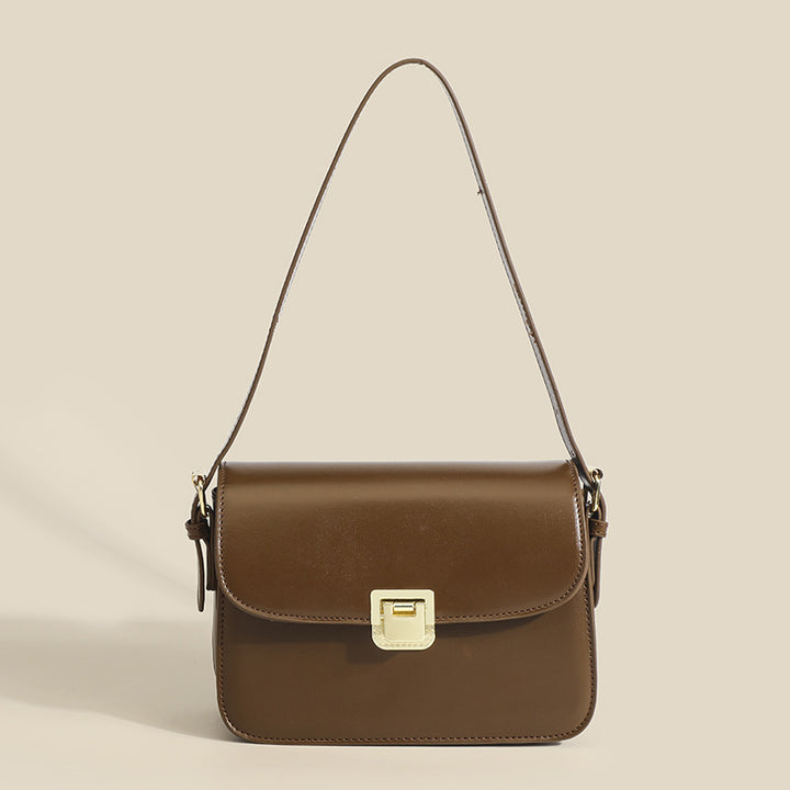 Damen Umhängetasche mit edler Metallschnalle und hochwertigem Leder Nord Taschen
