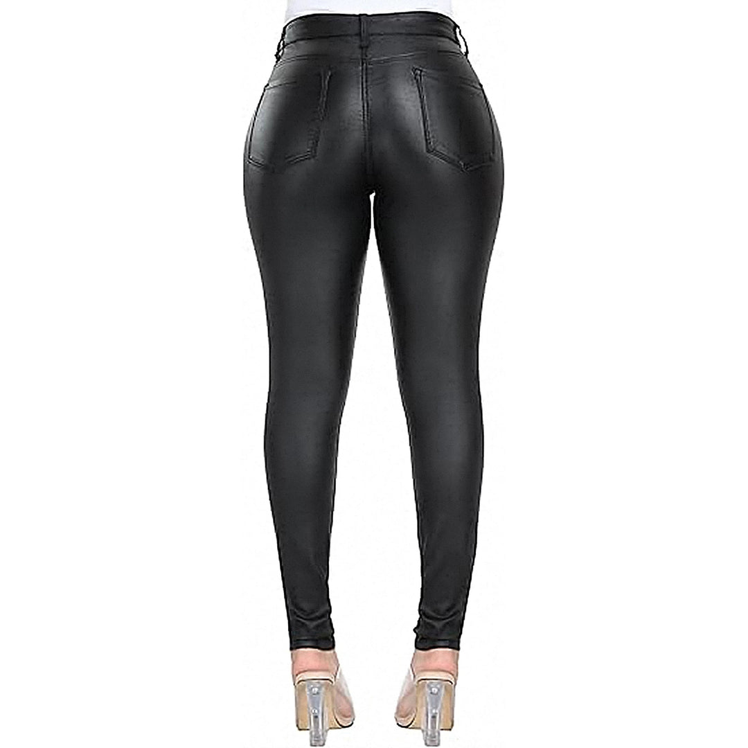 Damen High‑Waist Skinny‑Leggings in Lederoptik Nord Taschen