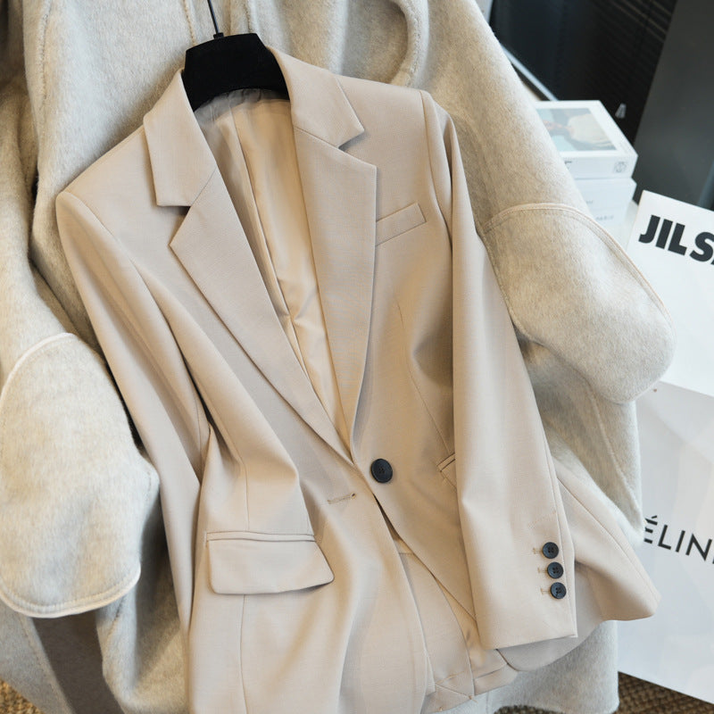 Damen Klassischer taillierter Ein-Knopf-Blazer aus feinem Wollmix Nord Taschen