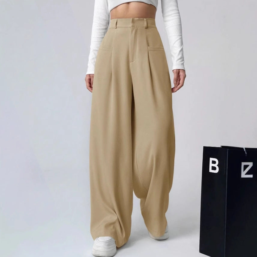 Damen Weite Bundfaltenhose