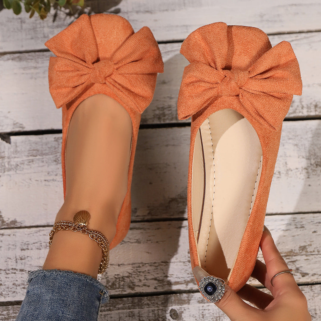 Damen Ballerina-Schuhe mit dekorativer Schleifenapplikation und bequemer Innenpolsterung Nord Taschen