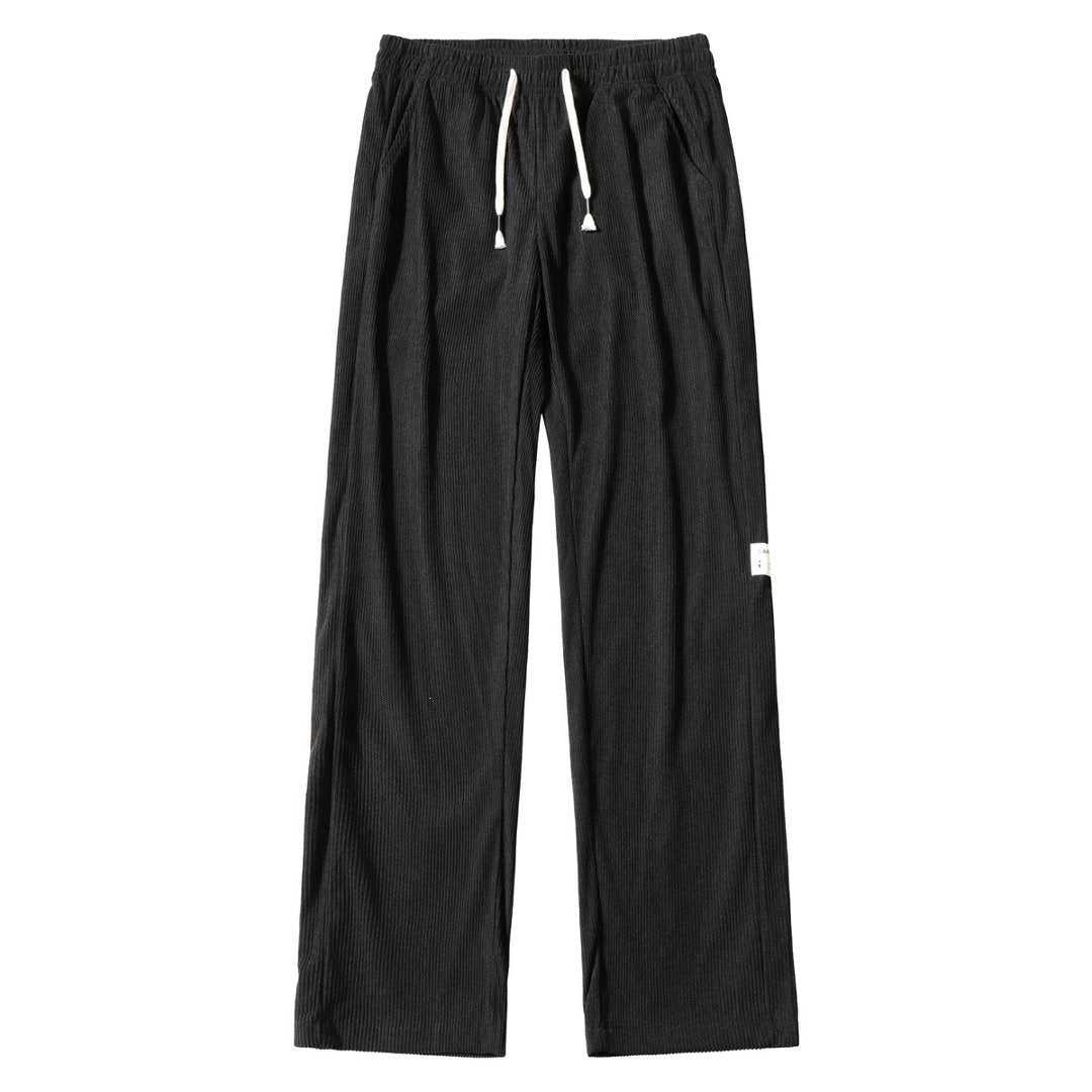 Herren Weite Cordhose im Relaxed-Fit mit Tunnelzug, geradem Bein & Label‑Patch Nord Taschen