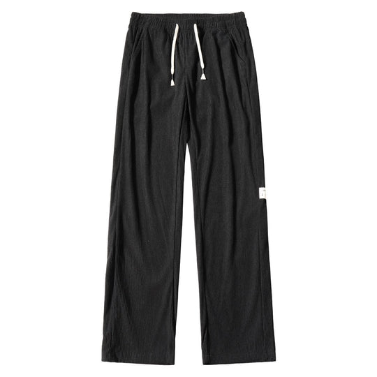 Herren Weite Cordhose im Relaxed-Fit mit Tunnelzug, geradem Bein & Label‑Patch Nord Taschen