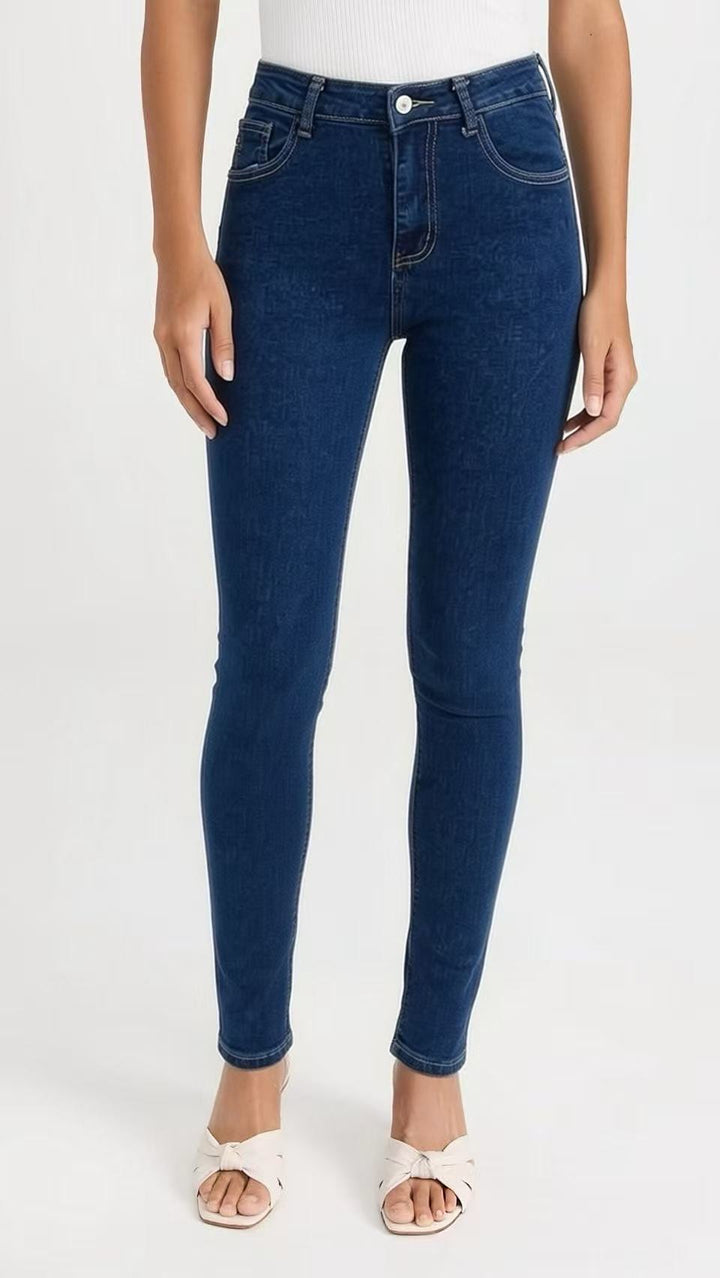 Damen hochgeschnittene Skinny-Jeans mit figurformendem Stretch und knöchellanger Passform Nord Taschen