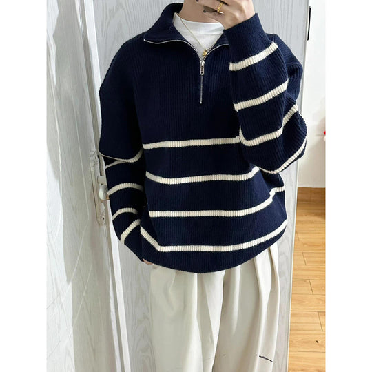 Damen Oversized Pullover mit Reißverschluss Nord Taschen