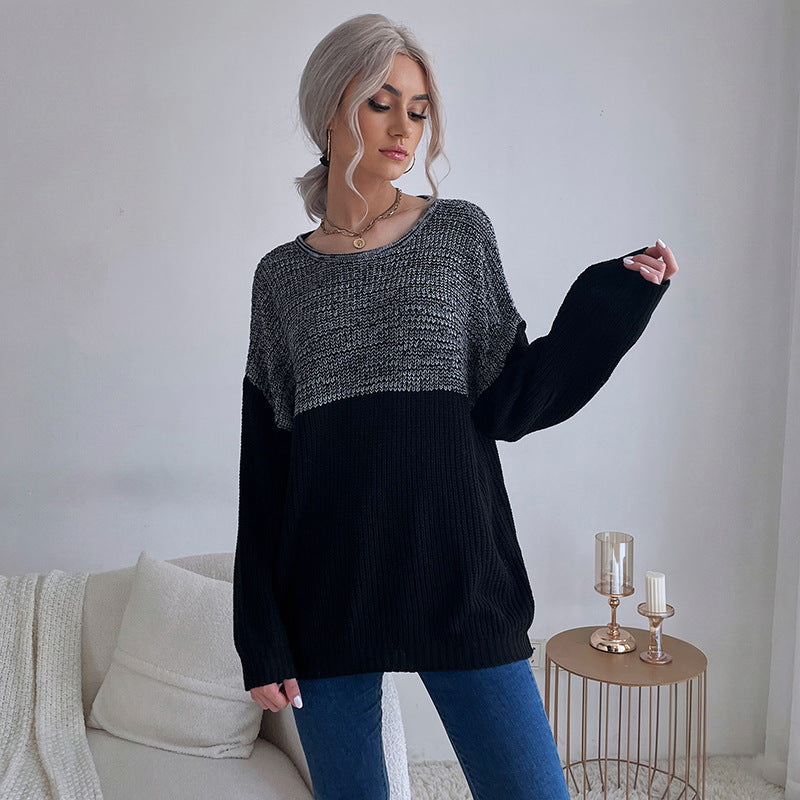 Damen Lässiger Strickpullover mit asymmetrischem Design Nord Taschen