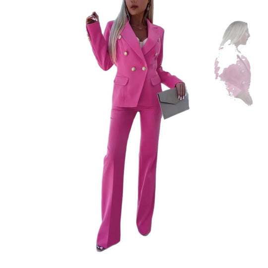 Damen Elegantes Blazer-Set mit weiter Hose Nord Taschen