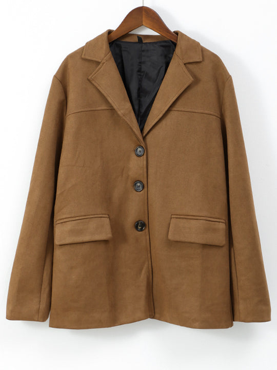 Damen Langer Doppelreihiger Trenchcoat aus Veloursleder-Optik mit Taillengürtel Nord Taschen