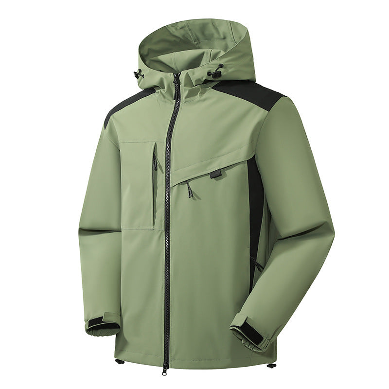 Herren Softshell Outdoorjacke mit wasserdichter Membran und verstellbarer Kapuze Nord Taschen