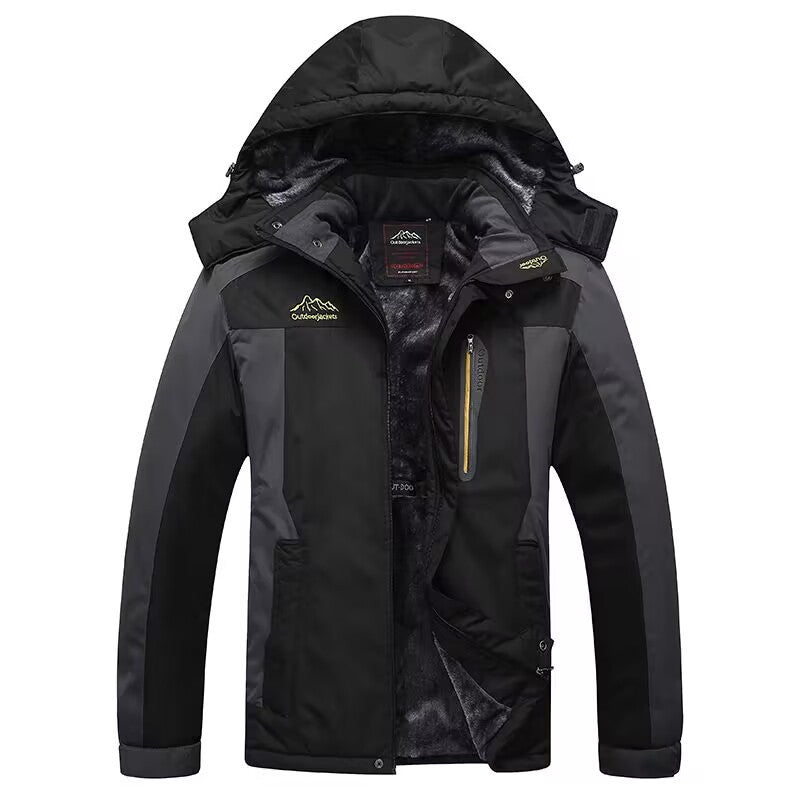 Herren Wasserdichte Thermo-Outdoorjacke mit weichem Fleece-Innenfutter und Multifunktionstaschen Nord Taschen