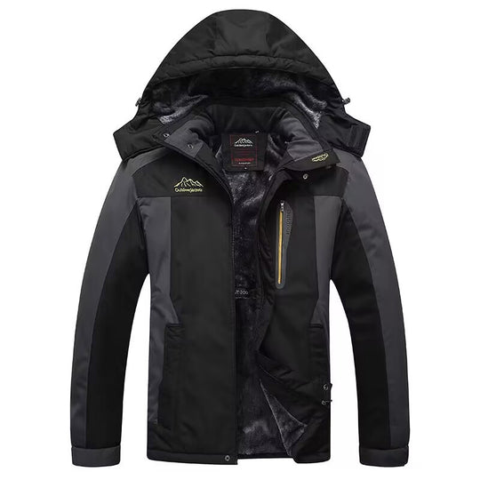 Herren Wasserdichte Thermo-Outdoorjacke mit weichem Fleece-Innenfutter und Multifunktionstaschen Nord Taschen