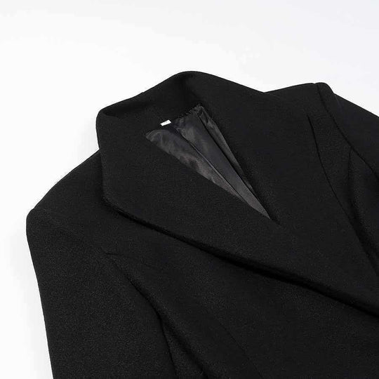 Damen Taillierter Longline-Mantel mit betonter Schulterpartie und Ein-Knopf-Verschluss Nord Taschen