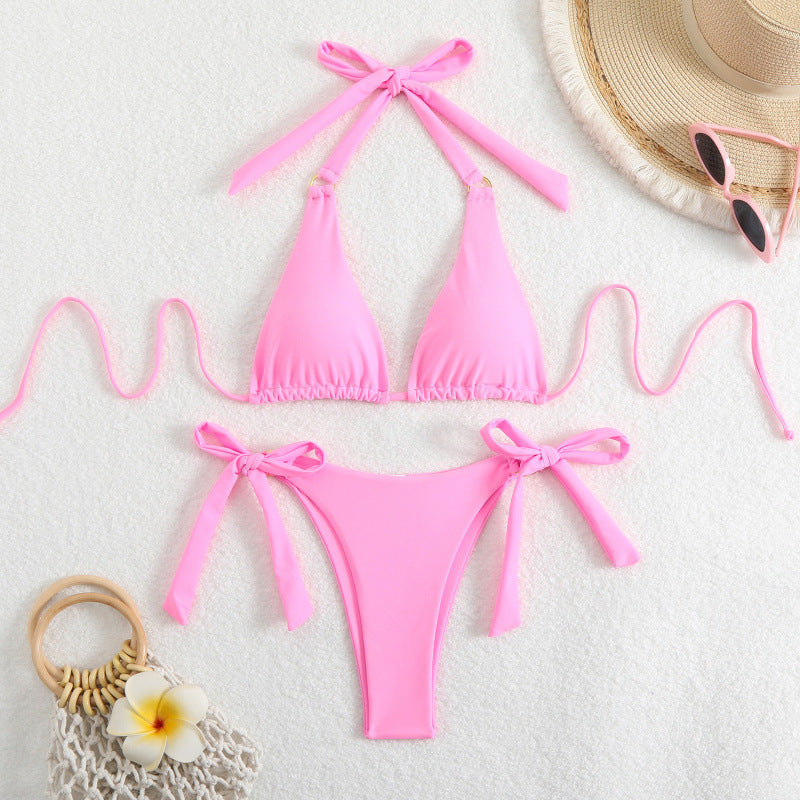 Damen Triangel-Bikini mit verstellbaren Schleifen und hohem Beinausschnitt Nord Taschen