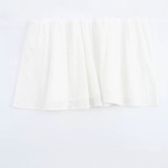 Damen Broderie-Anglaise Hemdblusenkleid mit Stufenrock Nord Taschen