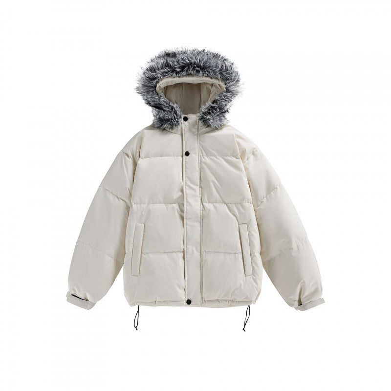 Unisex Wattierte Kapuzenjacke mit abnehmbarer Kunstfellkapuze und Boxy‑Silhouette Nord Taschen