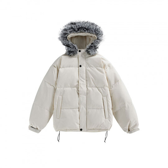 Unisex Wattierte Kapuzenjacke mit abnehmbarer Kunstfellkapuze und Boxy‑Silhouette Nord Taschen