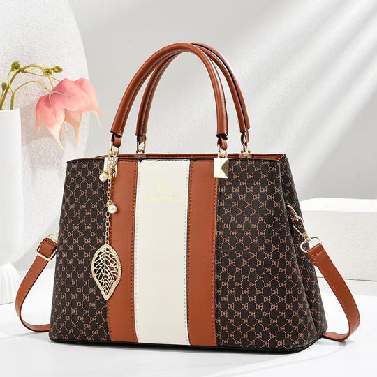 Damen elegante Handtasche mit luxuriösem Monogramm und abnehmbarem Schulterriemen Nord Taschen