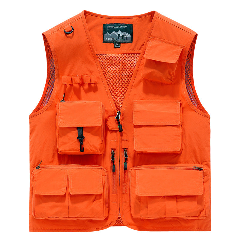 Herren Outdoor-Utility-Anglerweste mit atmungsaktivem Meshrücken und multifunktionalen Taschen Nord Taschen