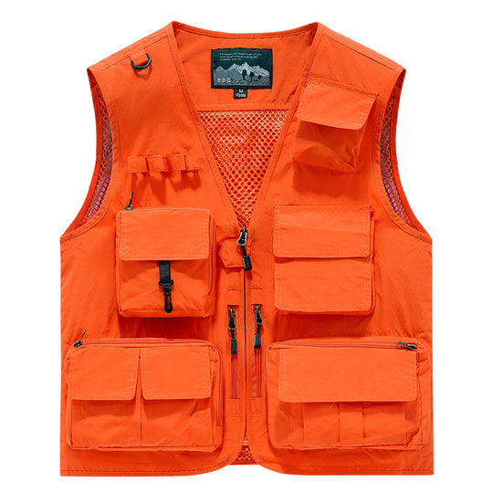 Herren Outdoor-Utility-Anglerweste mit atmungsaktivem Meshrücken und multifunktionalen Taschen Nord Taschen