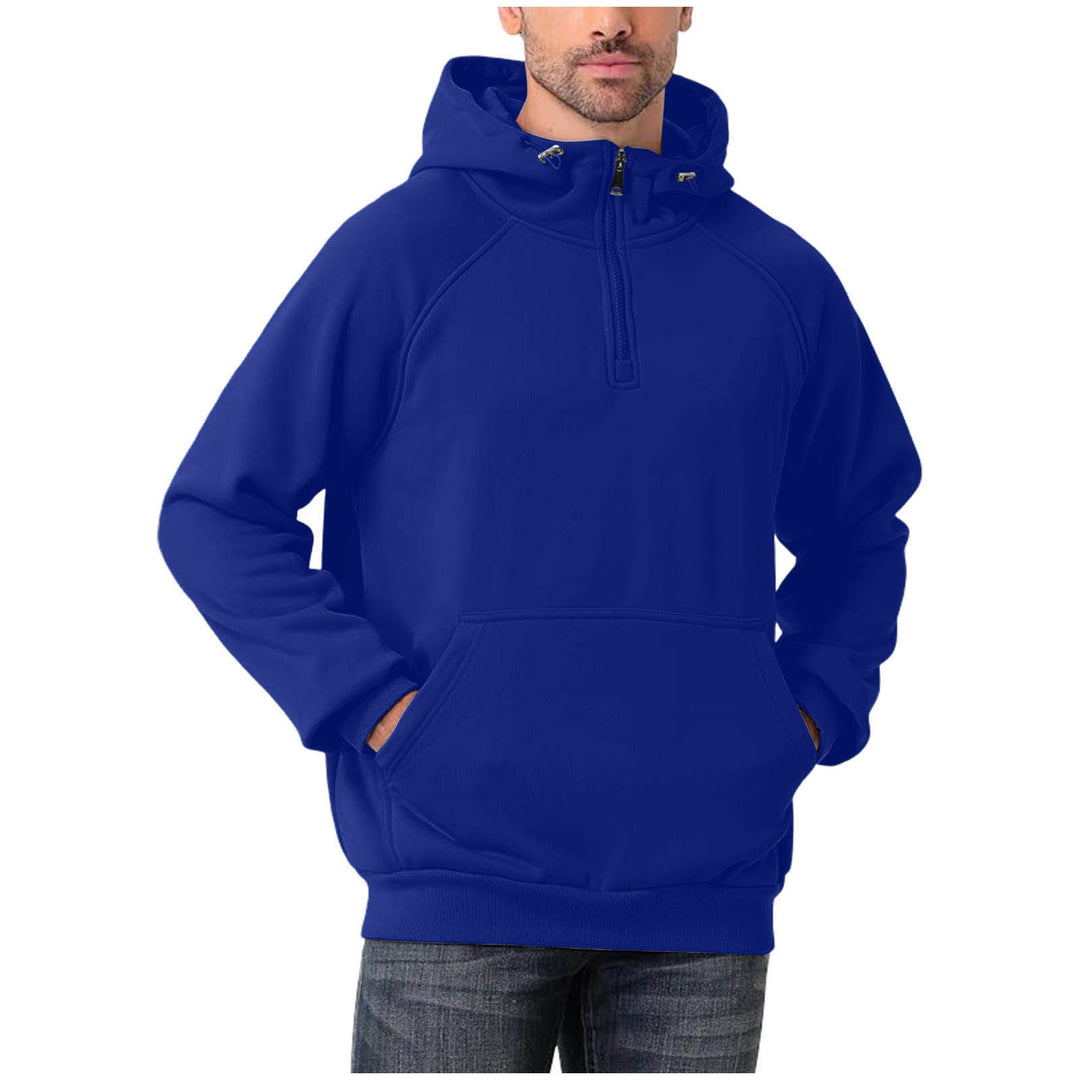 Herren Halbzip-Hoodie mit verstellbarer Kapuze, Kängurutasche und Raglanärmeln Nord Taschen