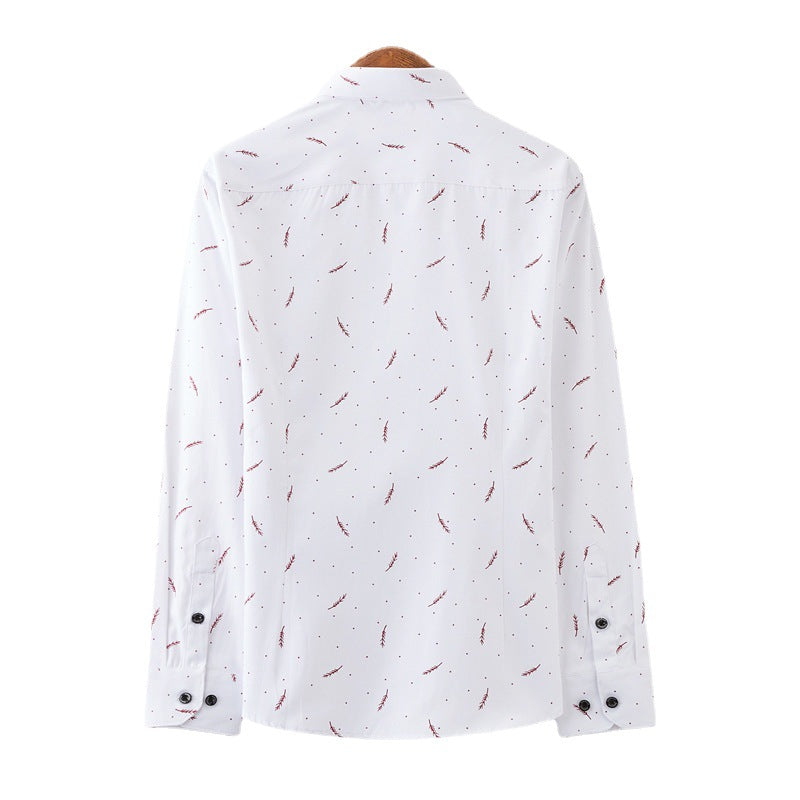 Herren Slim-Fit Business-Hemd mit feinem botanischem Print und Kentkragen Nord Taschen