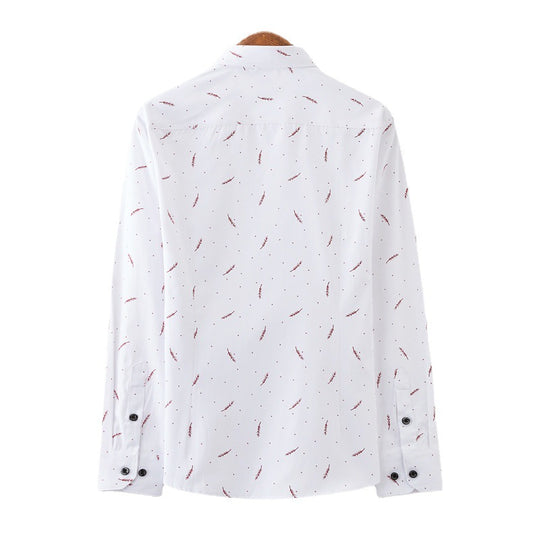 Herren Slim-Fit Business-Hemd mit feinem botanischem Print und Kentkragen Nord Taschen
