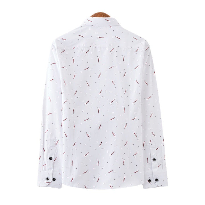 Herren Slim-Fit Business-Hemd mit feinem botanischem Print und Kentkragen Nord Taschen